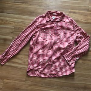 J Crew Men’s button down orange/red check EUC